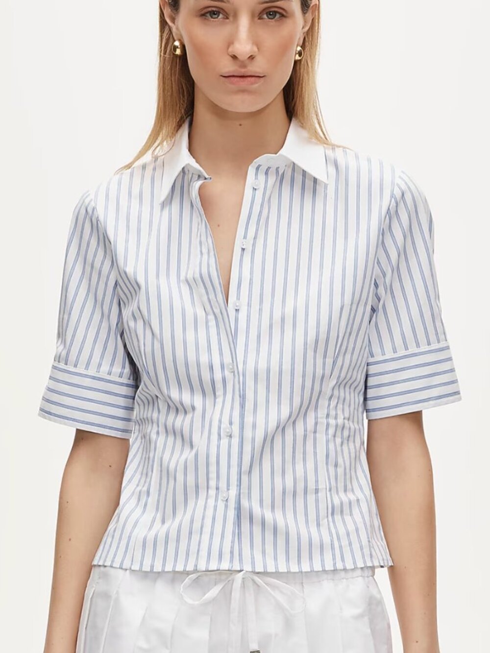J.Crew - Eleanor slim-fit elbow-sleeve button-up shirt, Size 14 (NWT)